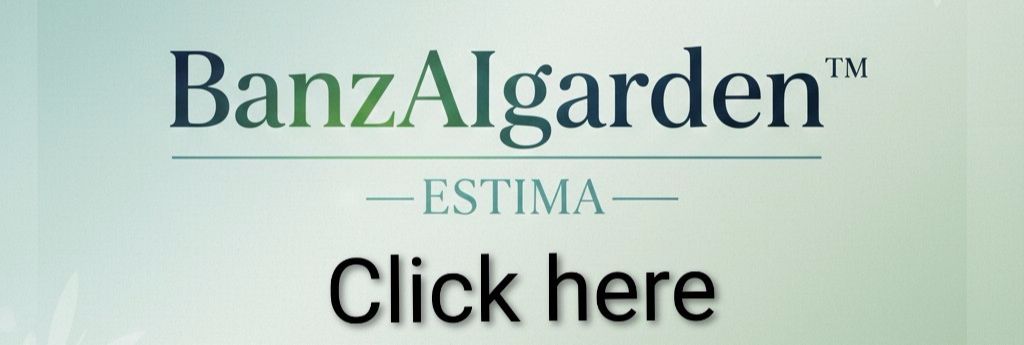 湘南・藤沢市の植木屋バンザイガーデン|庭師×AIで剪定や庭木診断を見える化するロゴバナー|自然とテクノロジーが調和する庭づくりを紹介